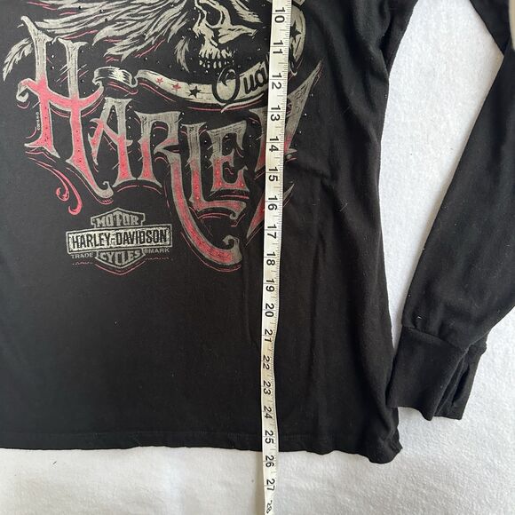 Harley-Davidson Women’s Black And Red Long Sleeve Shirt Size L - Picture 5 of 5